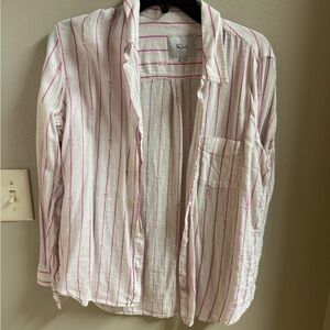 Rails White and Pink Striped Shirt
